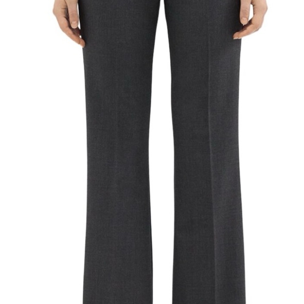 Theory Demitira Charcoal Melange Wool Flare Trouser Pants Size 14 NWT